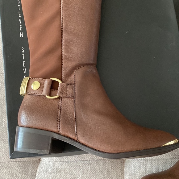 Steven by Steve Madden Brown Ranaldo Leather Boot - Picture 2 of 6